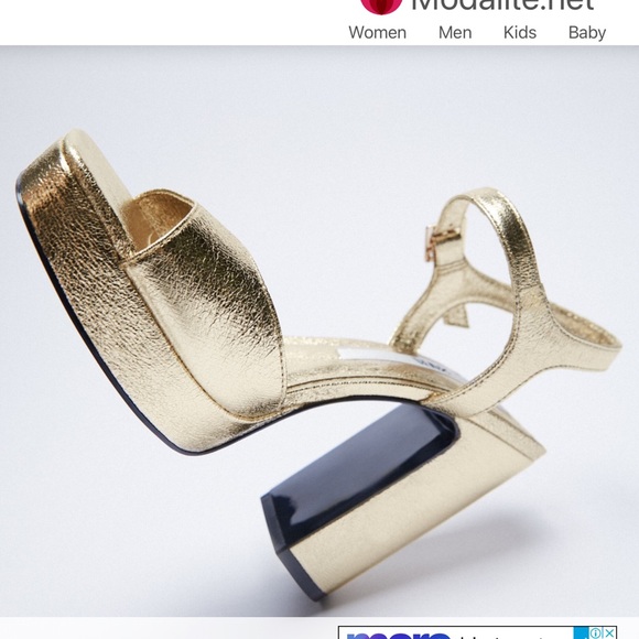 Zara gold metallic platform sandals nwt size 8 3332/810 - Picture 4 of 15
